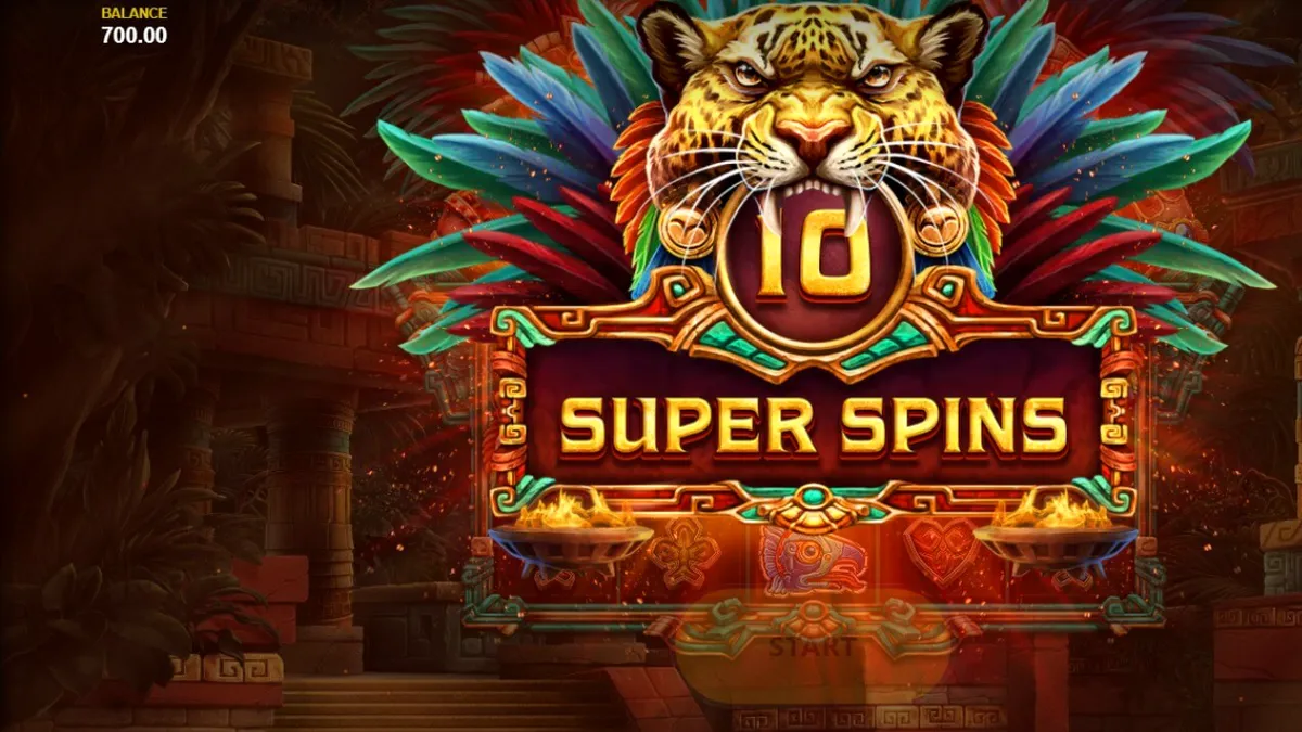Pemandangan reruntuhan Aztec dalam slot Aztec Tribute